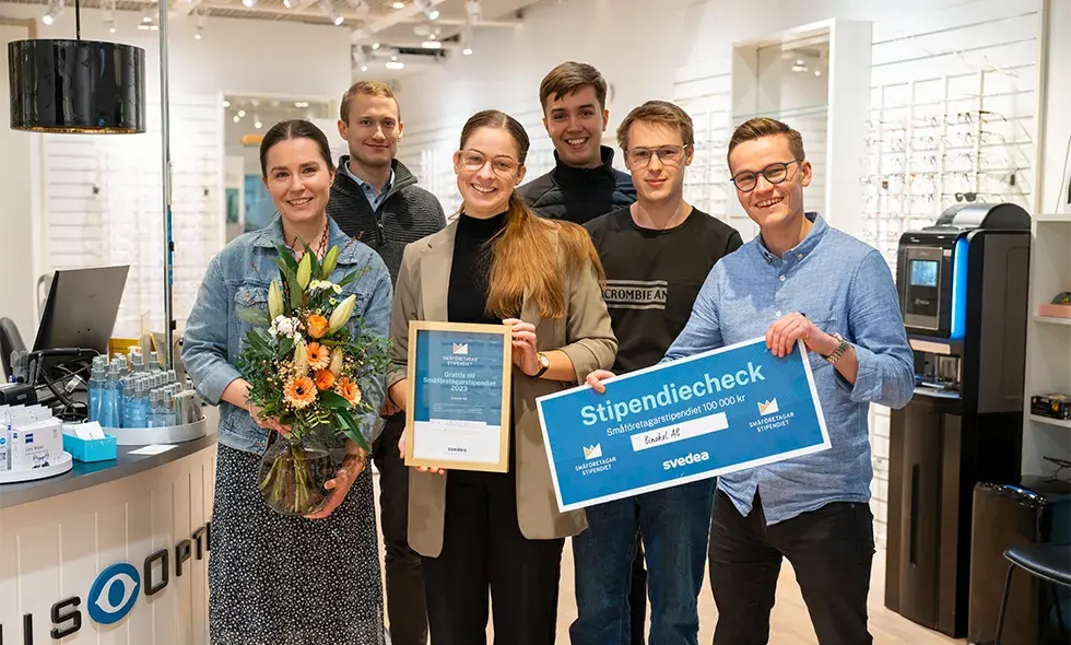 Sex medarbetare på Binokel, mottagare av Småföretagarstipendiet 2023