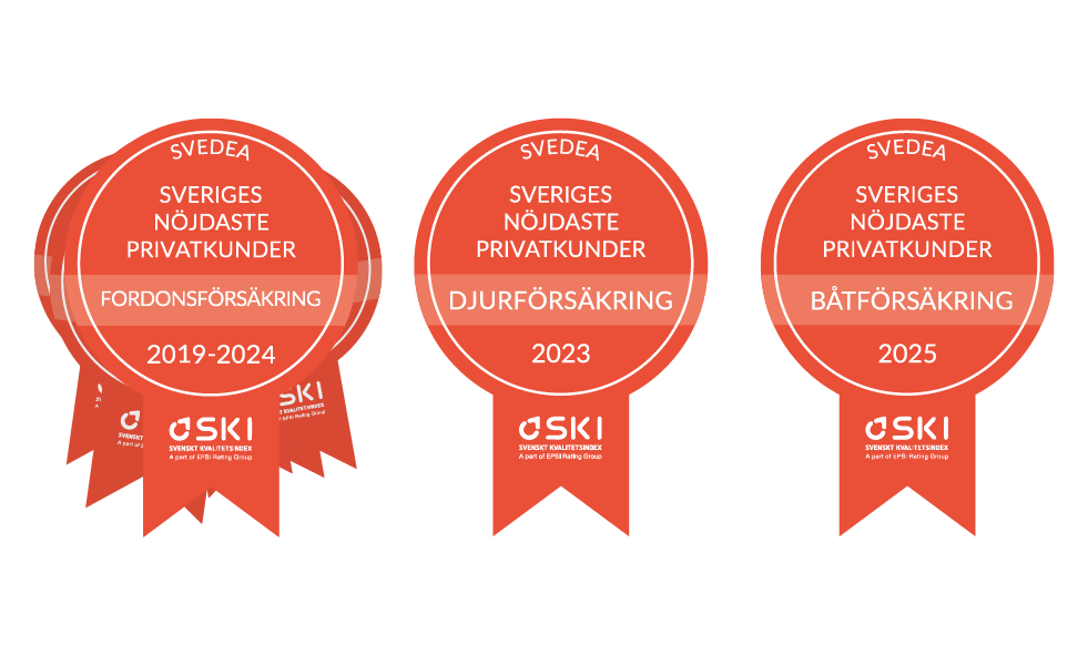 Svedeas medaljsamling för Sveriges nöjdaste kunder genom åren.